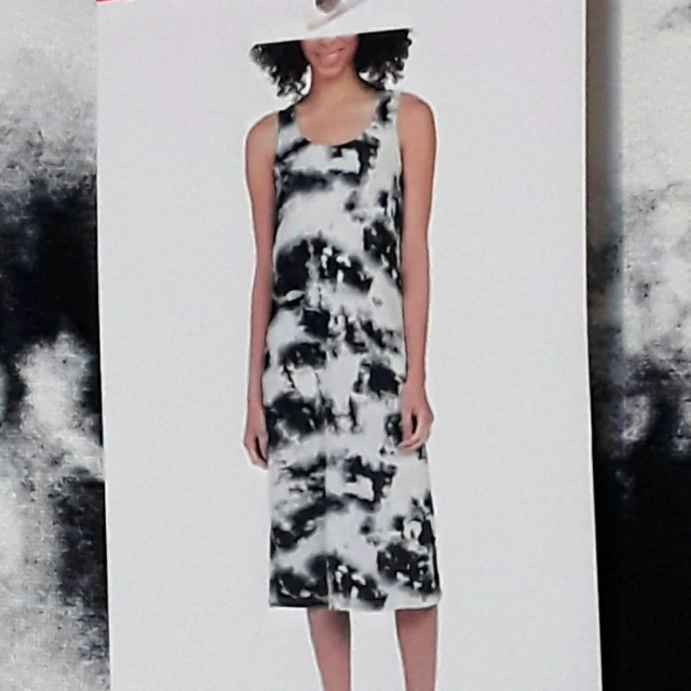 Matty M black white tie dye knit dress, M - Picture 2 of 5